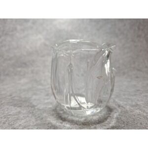 DePlomb 24% Lead Crystal Votive Candle Holders Tulip Shaped